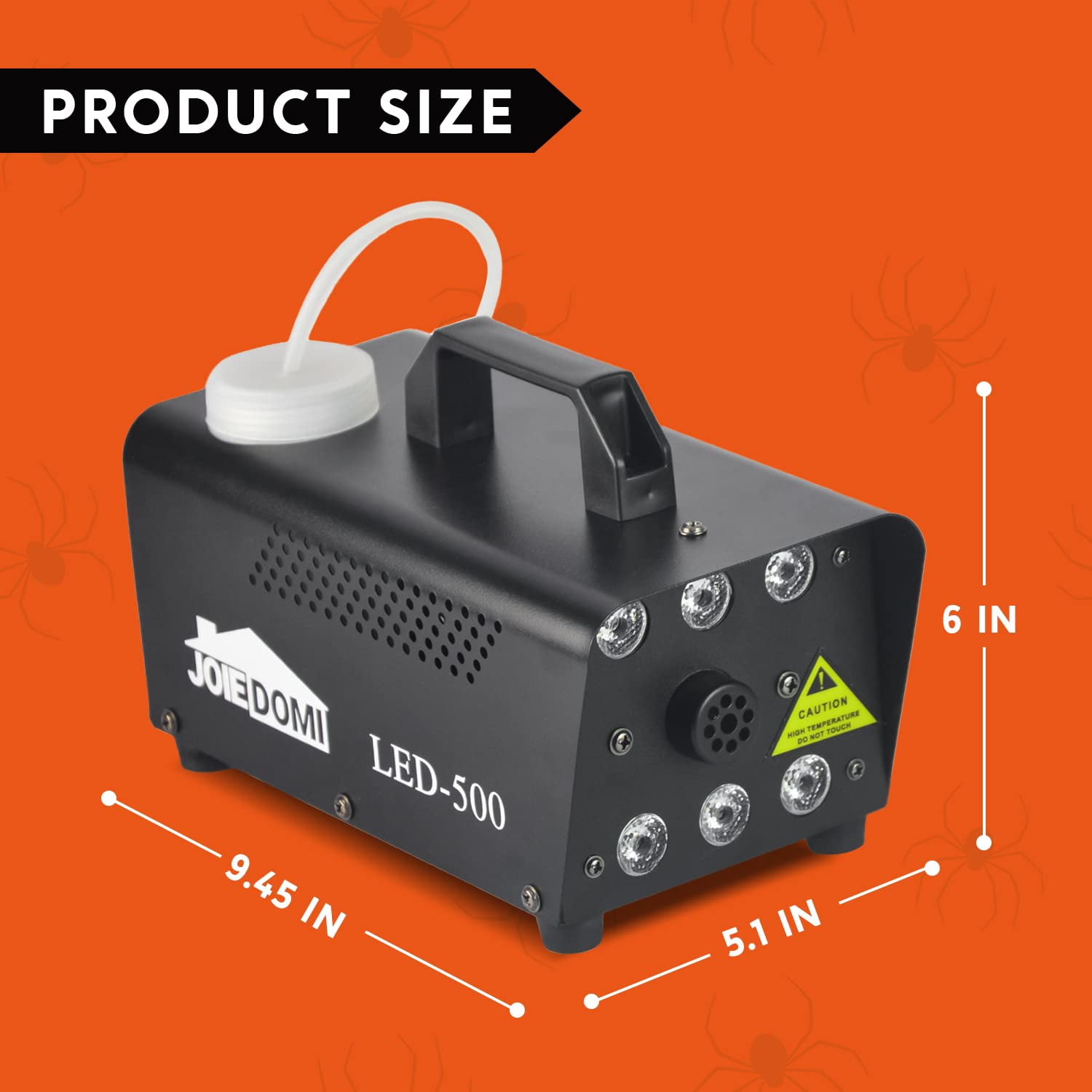 Joyfy Halloween Fog Machine,500W Outdoor Smoke Machine with 13 Colorful LED Lights & Wireless Remote Control for Wedding,Halloween,Party (Not Included Atomized Liquid)