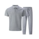 thumbnail image 2 of Ceisia Men's Slim Fit Ribbed Texture Polo Shirt & Pants Set | Summer Casual Two-Piece Outfit Gifts, 2 of 9