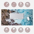thumbnail image 6 of Marble Desk Mat Blue Ocean Waves Desk Pad Cute Topper Desk DéCor Aesthetic Large Mouse Pad for Women Mousepad Computer Office Keyboard Laptop Mouse Mat 31.5x15.7In-with Stitched Eges Non-Slip Base, 6 of 6