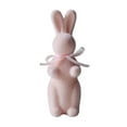 thumbnail image 3 of 1PC Easter Flocked Bunnies Figurine with Bow tie, Pastel Flocking Rabbit Tabletop Ornament for Easter Centerpieces for Spring Home Office Table Decor, Party Supplies Gifts for Friends, 3 of 9