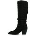 thumbnail image 2 of Journee Womens Kaleah Pointed Toe Buckle Detail Knee High Casual Comfort Slouchy Boots, 2 of 8