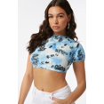 thumbnail image 2 of Urban Planet Women's Soft Printed Open Back Self-Tie Cropped Top, 2 of 4