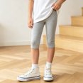 thumbnail image 2 of OJSFQUFP Girls' Pants Cropped Pants Summer Thin Breathable Versatile Slim Fit Casual Pants Pants Kids, 2 of 9