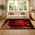 thumbnail image 2 of Gelasgo Christmas Holiday Velvet Area Rug, Festive Snowflake Star Decorative Carpet, Seasonal Indoor Floor Mat for Living Room Bedroom Entryway Party Home Decor, 2 of 5