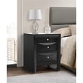 thumbnail image 2 of Maklaine Contemporary Engineered Wood 3 Drawer Nightstand in Black, 2 of 7