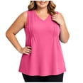 thumbnail image 6 of Bixock Maternity Tops Plus Size Womens Tank Tops Ribbed Solid Color V Neck Sleeveless Loose Comfortable Breathable Summer Casual Wear, 6 of 6