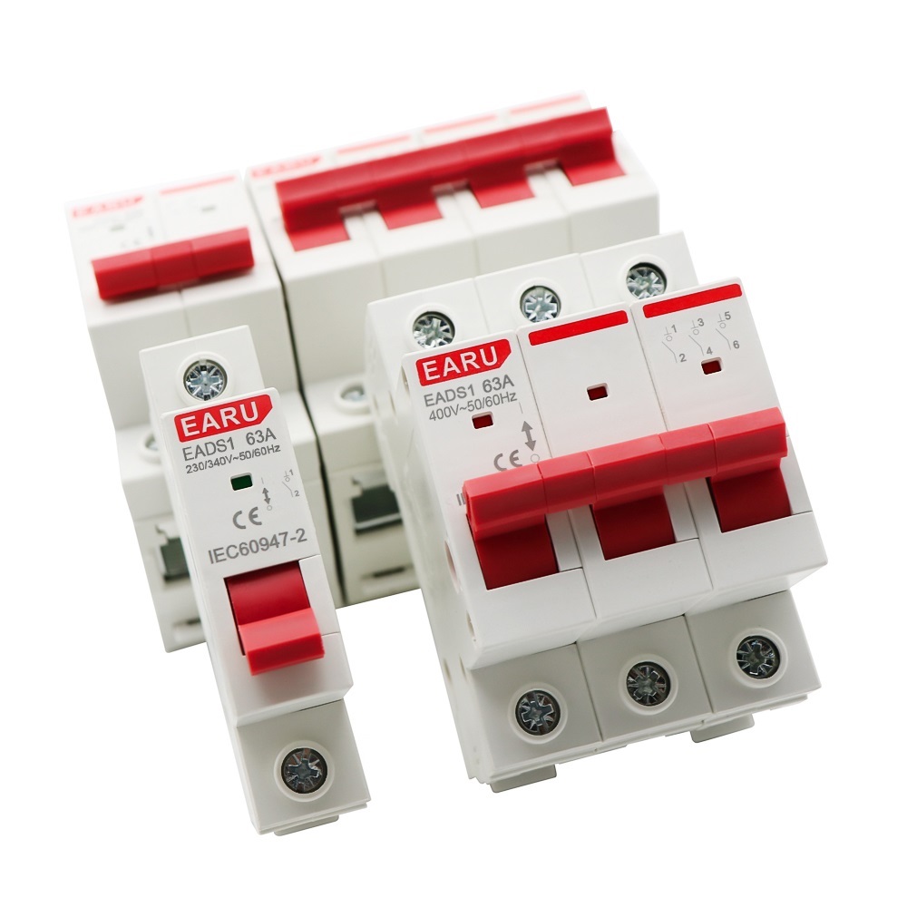 1PCS Din Rail 1P 2P 3P 4P 40A 63A 100A 125A Knife Main Switch Isolating Switch for Home Industrial Use Circuit Breaker AC 230V 400V
