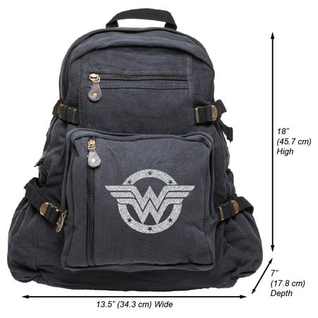 Wonder Woman Logo Army Sport Heavyweight Canvas Backpack