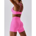 thumbnail image 2 of IBTOM CASTLE Workout Sets for Women 2 Piece Twist Front Halter Sports Bras High Waist Biker Shorts Exercise Gym Yoga Outfit Pink, 2 of 7