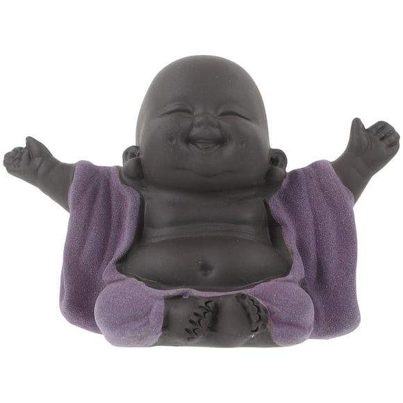 Purple Sands Buddha Statue Tiny Cute Buddha Figurine Desktop Tea Pet Decoration