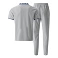 thumbnail image 5 of Runfenguu Mens Outfits 2 Piece, Muscle Suitmen'S Summer Casual Collar Printed Pocket Lapel Short Sleeved Pants Set, 5 of 9