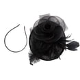 thumbnail image 2 of Vintage Fascinator Headband with Flower Mesh Ribbons and Feathers, Tea Party Hair Clip for Women, Elegant Cocktail Hat, One Size, 4.72 Inches, 1 Pc, 2 of 6