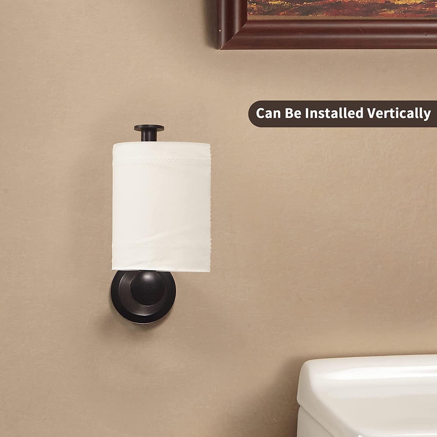 Bronze Toilet Paper Holder Oil Rubbed Tissue Roll Hanger Rustic Farmhouse ORB Storage Wall Mounted for Bathroom