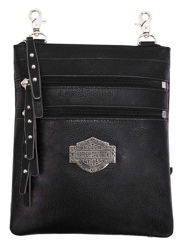 HarleyDavidson Womens B&S Filigree Logo Pebbled Leather Hip Bag w