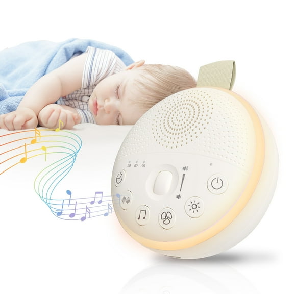 HuBDIC White Noise Machine, Portable Sound Machine with 21 Soothing Sleep Sounds, Long-Lasting Battery, Gentle LED Mood Light, Travel-Friendly Sleep Aid for Newborns, Children
