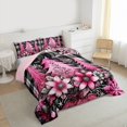 thumbnail image 3 of Homewish Girly Pink Xmas Tree Bedding Comforter Set, Kawaii Christmas Flower Plant Twin Comforter Sets, Fashion Buffalo Plaid Reversible Bedding Set, Luxury Bedroom Decor, 2pcs, 3 of 8