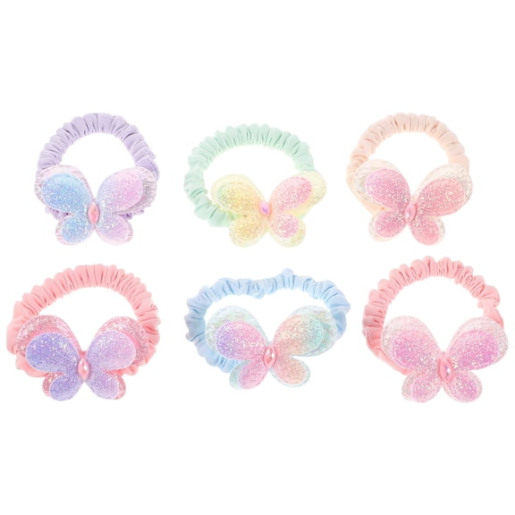 NIAIZEK 6Pcs Elegant Butterfly Ponytail Holders with Soft Fabric for Stylish Looks