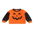 thumbnail image 1 of Bébé bébé Garçons Filles Halloween Sweat-Shirt Citrouille Visage Imprimé Col Rond Manches Longues Pull-Overs, 1 of 6