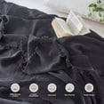 thumbnail image 4 of MooMee Throw Blanket 100% Cotton 4-Layer Gauze All-Around Fringe Ultra-Soft Breathable Lightweight (Dark Grey, King 104" x 90"), 4 of 7