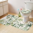 thumbnail image 2 of Green Palm Trees Bath Mat 3 Piece Bathroom Rug Set, Farmhouse Summer Leaves Plants Birds Non Slip Bath Rug Contour Mat and Toilet Lid Cover, Absorbent Shower Mats Soft Bath Rugs and Mats Sets, 2 of 8