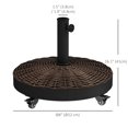 thumbnail image 3 of Outsunny Parasol de Patio Rond en Résine de 20,5 Pouces avec Base et Roues Freinées, 3 of 10