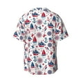 thumbnail image 6 of Lsque Happy Columbus Day print Men's Cuban Collar Short Sleeve Shirt Summer Beachwear Casual Button Down Fashionable Vacation Leisure Shirt-4X-Large, 6 of 7