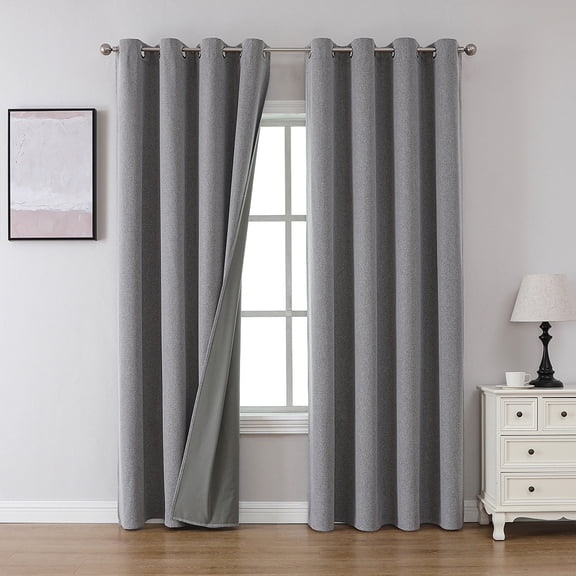 XmhyTop light gray Window Drapes, 87*160cm 1 slice , Linen fabric Curtains with Punching holes,Easy to Install - Premium Linen Blackout Curtains Long for Bedroom & Living Room Decor