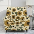 thumbnail image 2 of Renewold Paw Sunflower Leaf Recliner Chair Cover Dog Cat Puppy Footprint Reclining Cover Stay in Place Lazy Boy Recliner Chair Slipcover 4 Pieces Living Room Home Decor Heavy Duty, 2 of 8