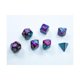thumbnail image 1 of Dice Chessex Gemini Mini morado/verde azulado con números dorados de 10 mm Wondertrail, 1 of 1
