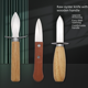 thumbnail image 2 of Cuchillo para ostras con mango de madera, cuchillo para ostras, herramienta para abrir ostras, herramienta para mariscos, acero inoxidable, herramienta de cocina para abrir ostras, 2 of 2