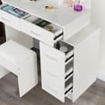 thumbnail image 6 of Barara King Vanity Table,Makeup Dressing Table,White Color Adjustable Dressing Table with 4 Drawers, 6 of 6