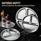 thumbnail image 4 of 4Pack Stainless Steel Plates, 8Inch 3 Section Round Divided Plates Portion Control Plates Partition, 4 of 5