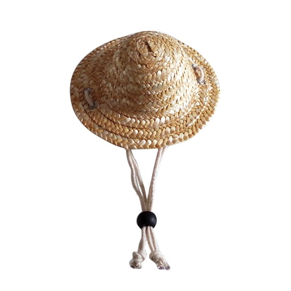 Pet Straw Hat Breathable Creative Handmade Summer Pet Sun Cap for Outdoor