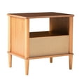 Walker Edison Transitional 1Drawer SpindleLeg Nightstand, Caramel