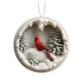 thumbnail image 6 of Sylvtty Christmas Tree Decoration Hanging Red Bird/Reindeer Ornament Acrylic Flat Car Rearview Mirror Pendant for Trees Windows Walls Decor, 6 of 6