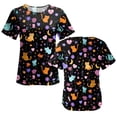 thumbnail image 5 of OIOLOYJM Post Shoulder Surgery Shirts for Women Cute Print Tear Away Recovery Comfortable Full Open Snap Shirts with Pocket Short Sleeve Adaptive Chemo Port Lounge Clothing Dark Gray M, 5 of 7