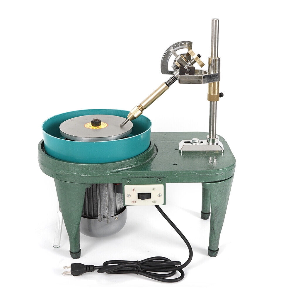 Fichiouy Electric Gem Faceting Machine Jewelry Polisher Jade Flat Grinder Grinding for Jade Agate Amber Precious Stones 180W 110V