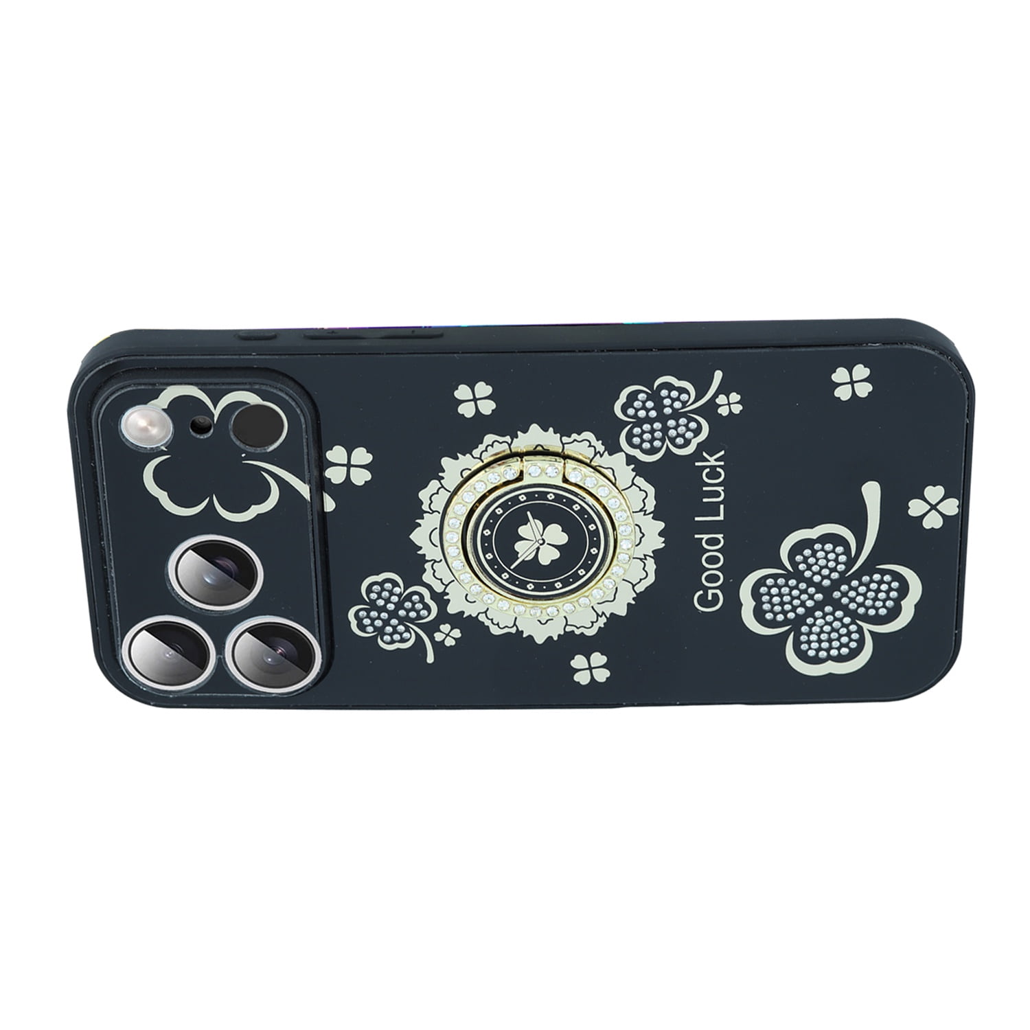 Diamond Shiny Cases with Ring for iPhone 17 Pro Max - Black