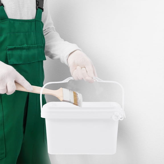 Topbathy 0.5 Gallon Plastic Paint Bucket with Handle for Multi Purpose Storage