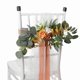 thumbnail image 1 of Respaldo de silla Flor artificial Arreglo de hojas de olivo para boda Respaldo de silla Rosa artificial artificial para celebración Boda naranja Baoblaze boda, 1 of 8