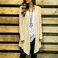thumbnail image 5 of Oksale Womens Lightweight Long Cardigan Soft Cozy Long Sleeve Cotton Linen Cardigans Open Front Asymmetrical Hem Casual Jackets Casual Shirts Khaki XL, 5 of 9