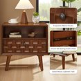 thumbnail image 5 of iooHug Farmhouse Wood Nightstand 1 Drawer Open Storage Side Table with Solid Wood Legs for Bedroom Living Room Adults Small Spaces(Walnut), 5 of 7