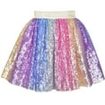 thumbnail image 2 of Falda para Niñas Arcoíris Unicorn Lentejuelas Tutú Brillante Bailando 6 Años, 2 of 6