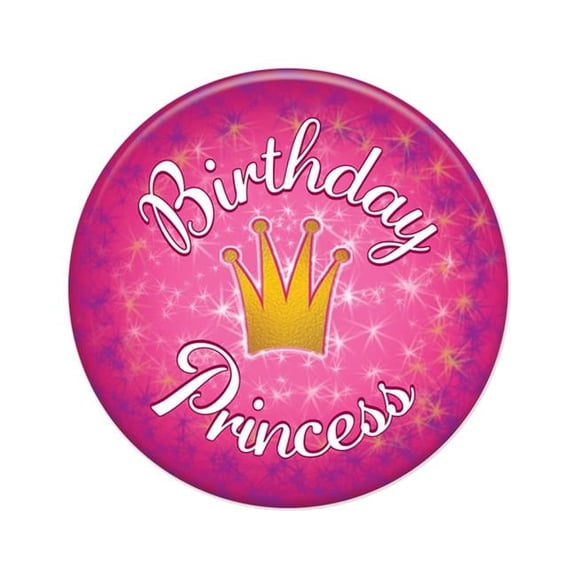 Beistle BT124 2 in. Birthday Princess Button