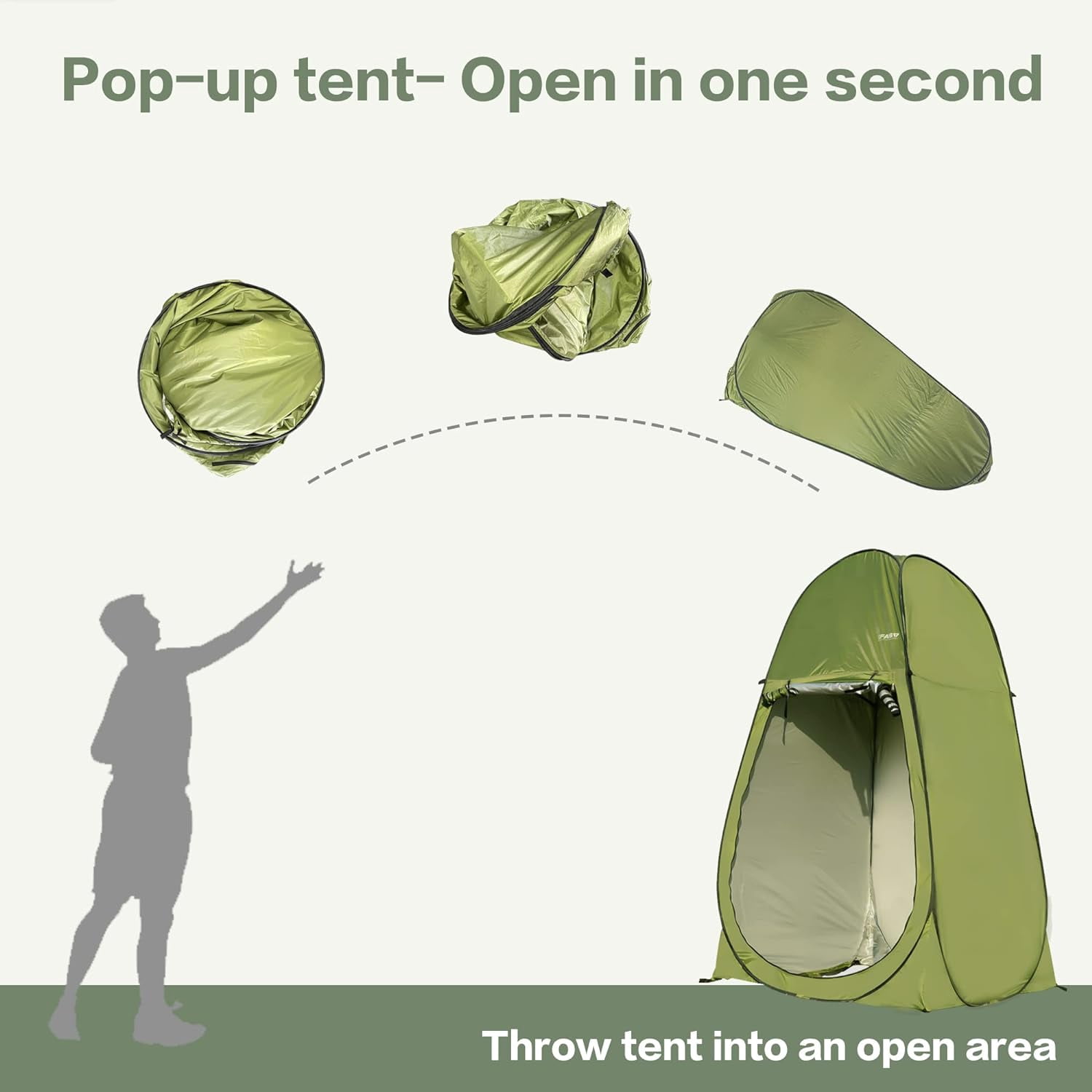 7FT Instant Pop Up Camping Shower Tent, Portable Privacy Toilet & Dressing Room Tent, Foldable Outdoor Sun Shelter for Beach Fishing Hiking