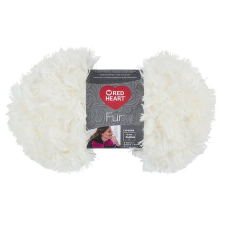 Red Heart Paperweight - Red Heart Boutique Fur Yarn, POLAR
