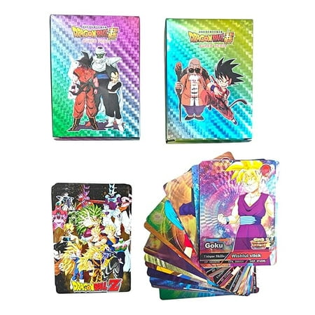 Dragon Ball Anime Cards Unique Card Desk Pack Official Anime CCG Collectable Playing Foil Cards Anime Merchandise Gift Pack of 55 (Dragon Ball Rainbow)