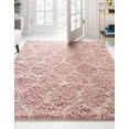 thumbnail image 4 of Unique Loom Trellis Shag Collection Area Rug - Ruby (5' 3" Square Light Pink/Ivory), 4 of 12