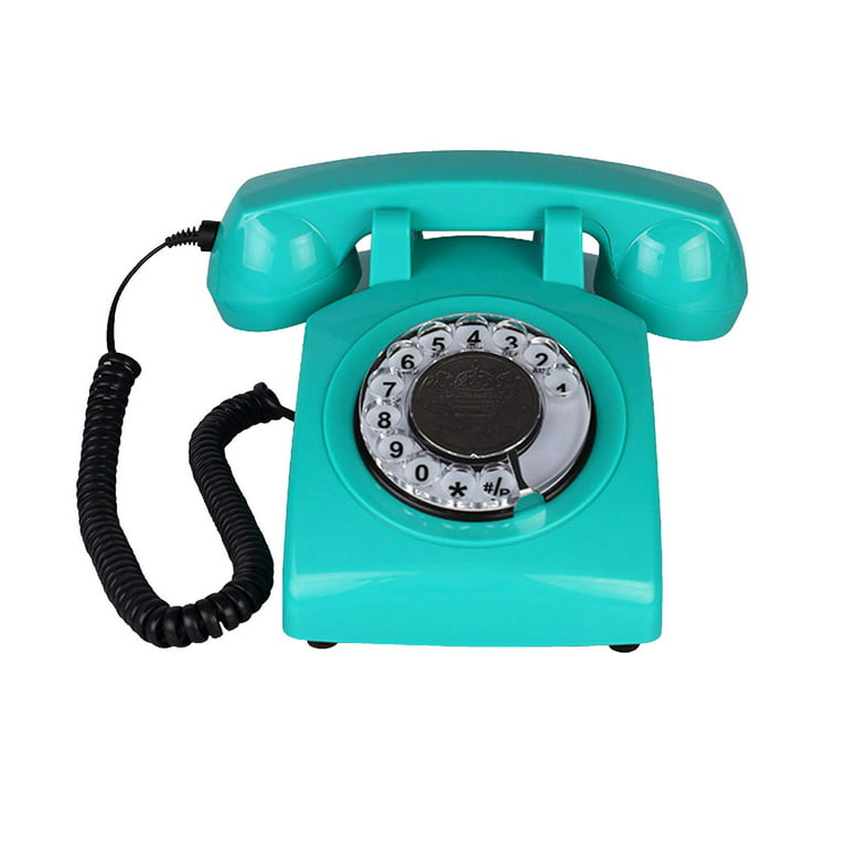 Antique Telephone, Retro Fixed Digital Vintage Telephone Classic European  Retro Landline Telephone with Pause and Redial Function Blue LCD Back Light