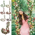 thumbnail image 5 of Clearance Sale Flower Garland 8.2FT Artificial Peony Vine Flowers with Green Leaves Hanging Floral Garland for Backdrop Wedding Wall Arch Christmas Room Party Table Decor Champagne Spring Home Decor, 5 of 7